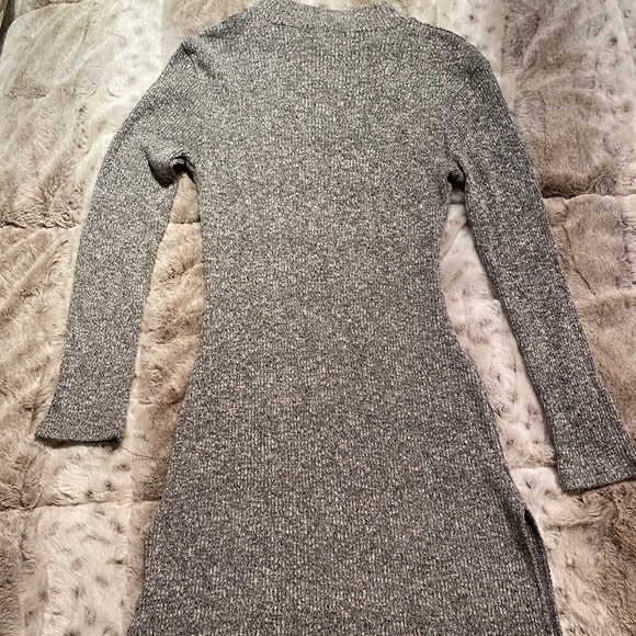 Grey Ribbed Mini Dress - Picture 3 of 3